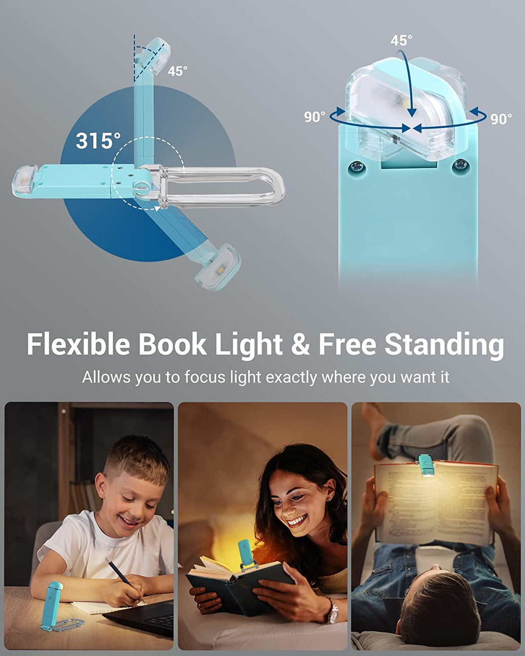 Loomy Glow™ Clip-On Reading Light