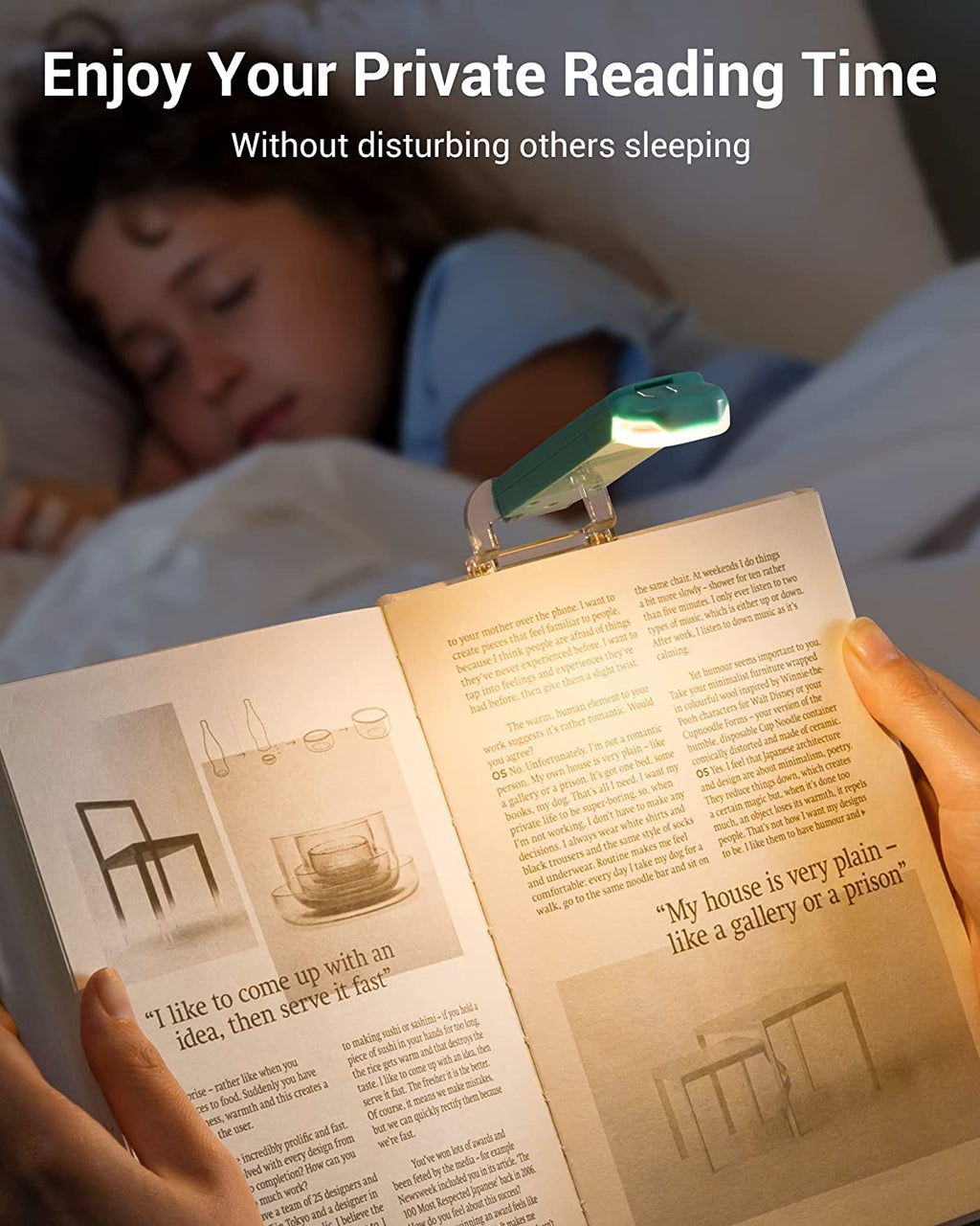 Loomy Glow™ Clip-On Reading Light